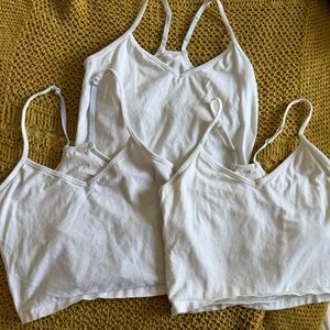 3 PACK Pact Organic Cotton shelf bra cropped tank